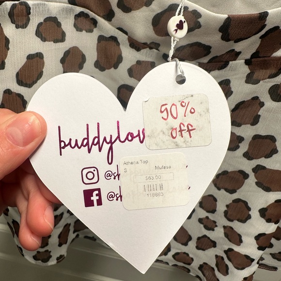 Buddy Love Brown and White Leopard Top - Picture 6 of 6